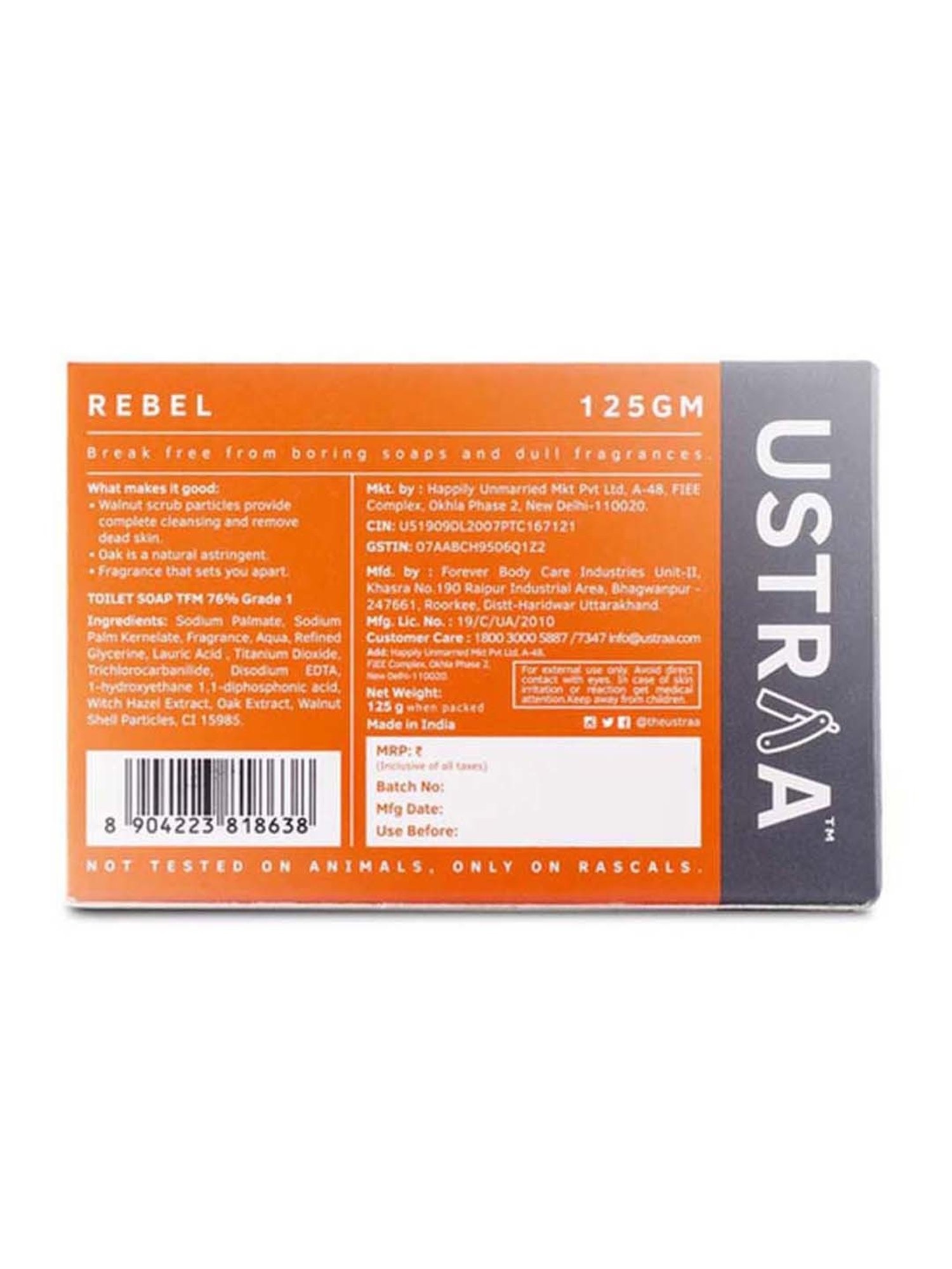 Ustraa Rebel Cologne Soap (Pack of 6)