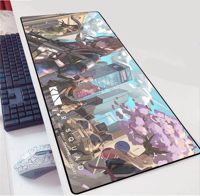 Girls Frontline Large Gaming Mouse Pad Extended Anti-slip Mousepad Durable Rubber Desk Pad  with Lock Edge Desk Mat for PC Laptop 400X900X2MM