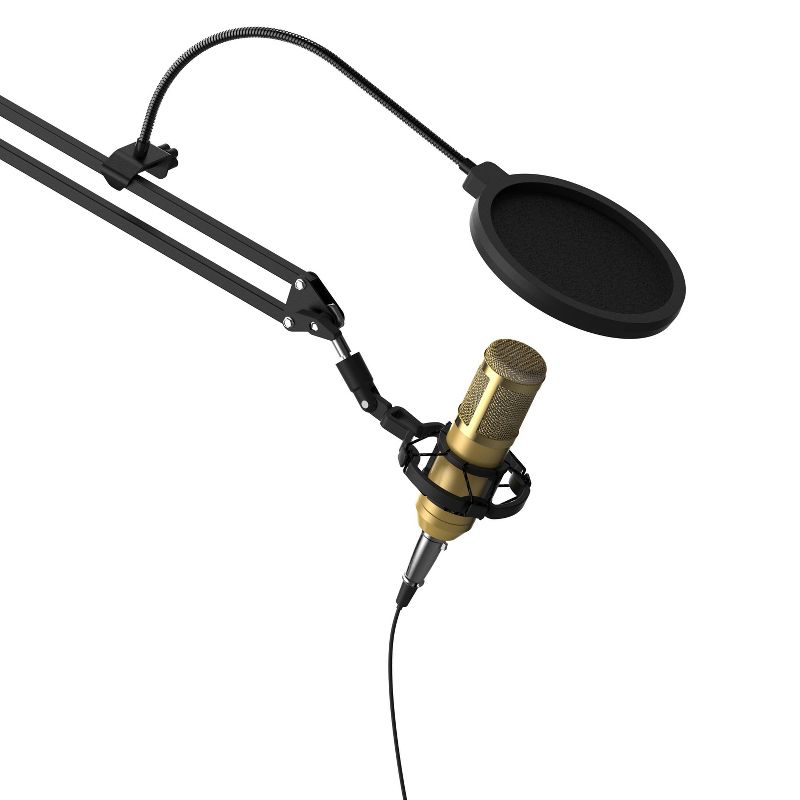 Tzumi ONAIR ProShield Microphone Pop Filter with Flexible Neck & Clamp-On Base - Black