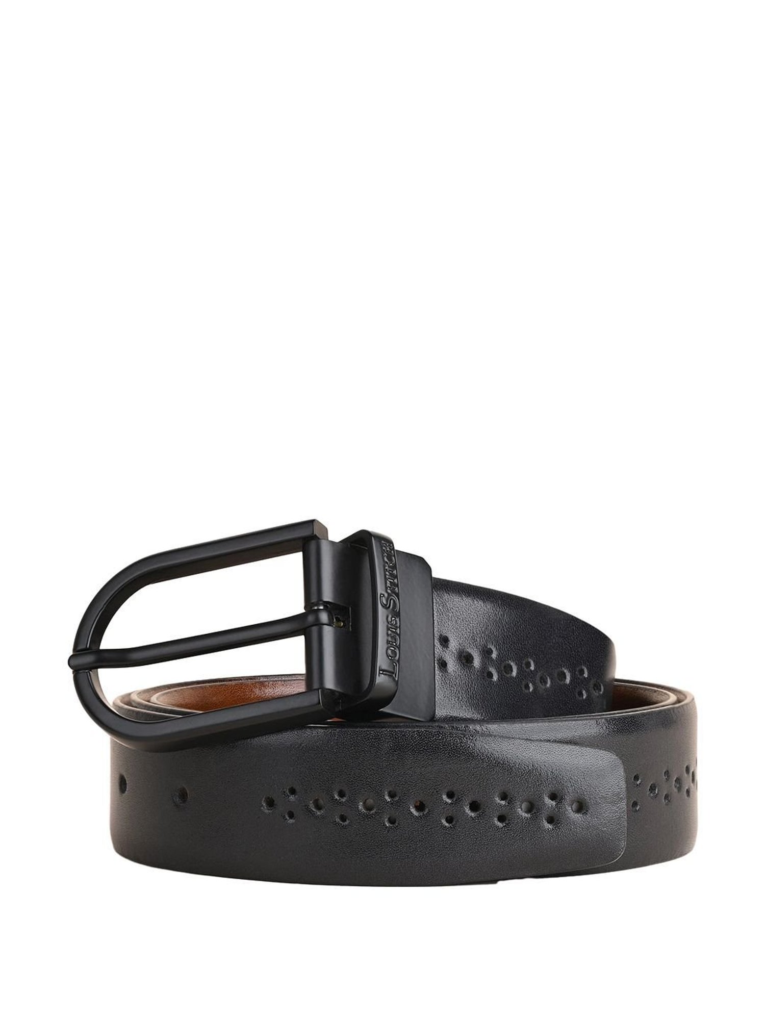 Louis Stitch Spanish Black & Brown Leather Reversible Belt For Men