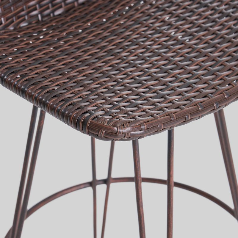 Toranto 3pc All-Weather Wicker Bar Island Set - Brown - Christopher Knight Home