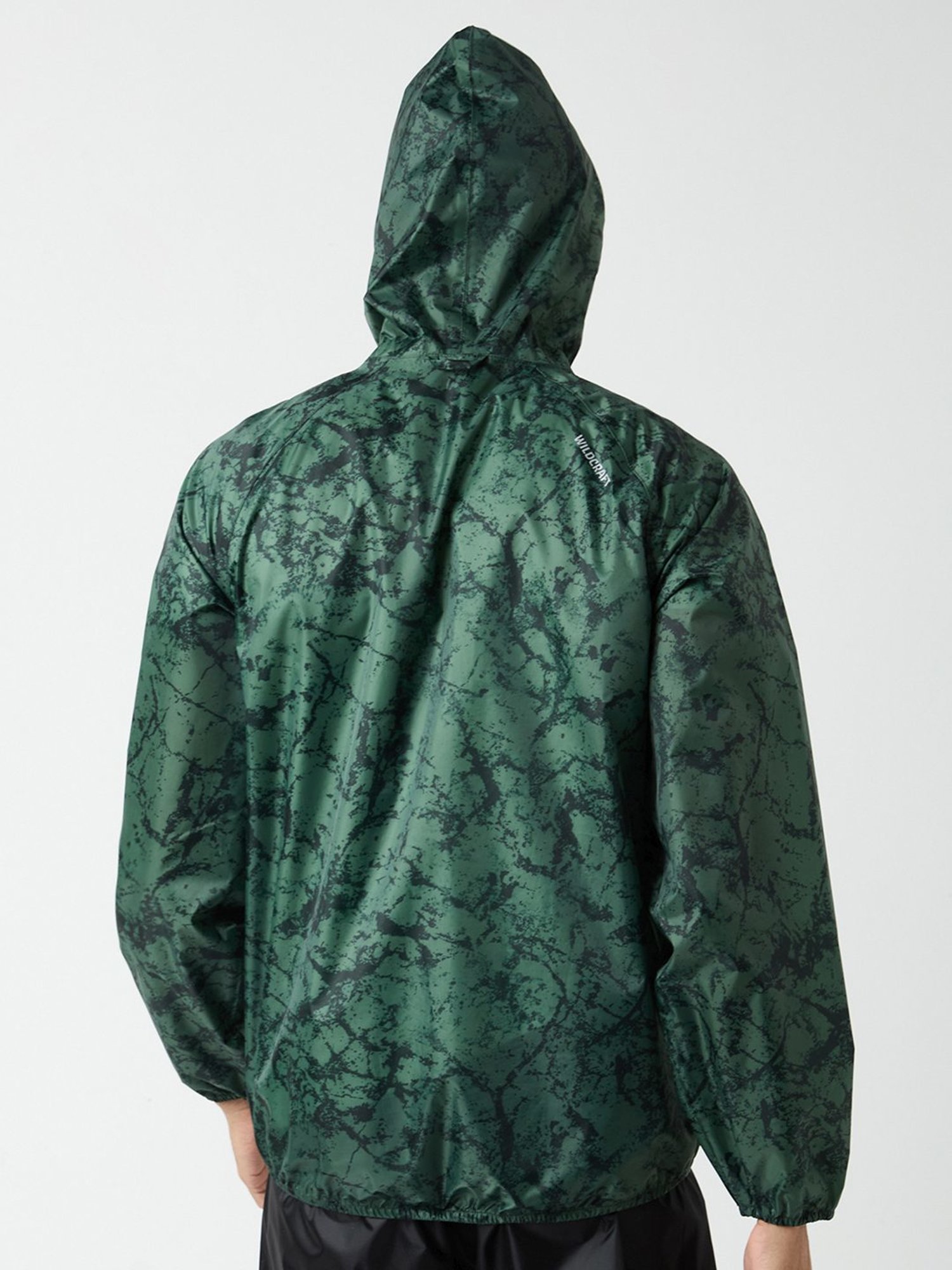 Wildcraft Green & Black Regular Fit Printed Raincoat Set