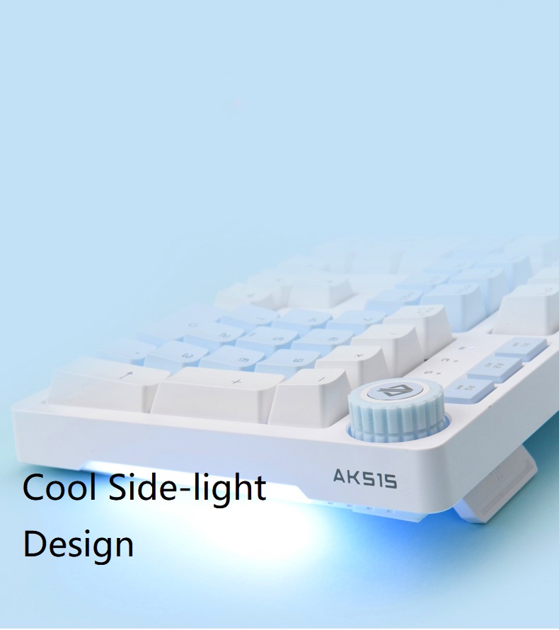 A-jazz AK515 Chinese Style Design,  104Keys N-Key Rollover White Backlit USB Wired Mechanical  Gaming Keyboard-,PBT Keycaps, Type-C