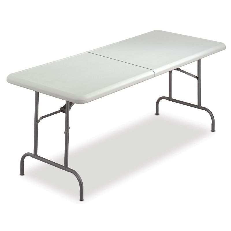 Iceberg IndestrucTables Too Bifold Resin Folding Table 60w x 30d x 29h Platinum 65453