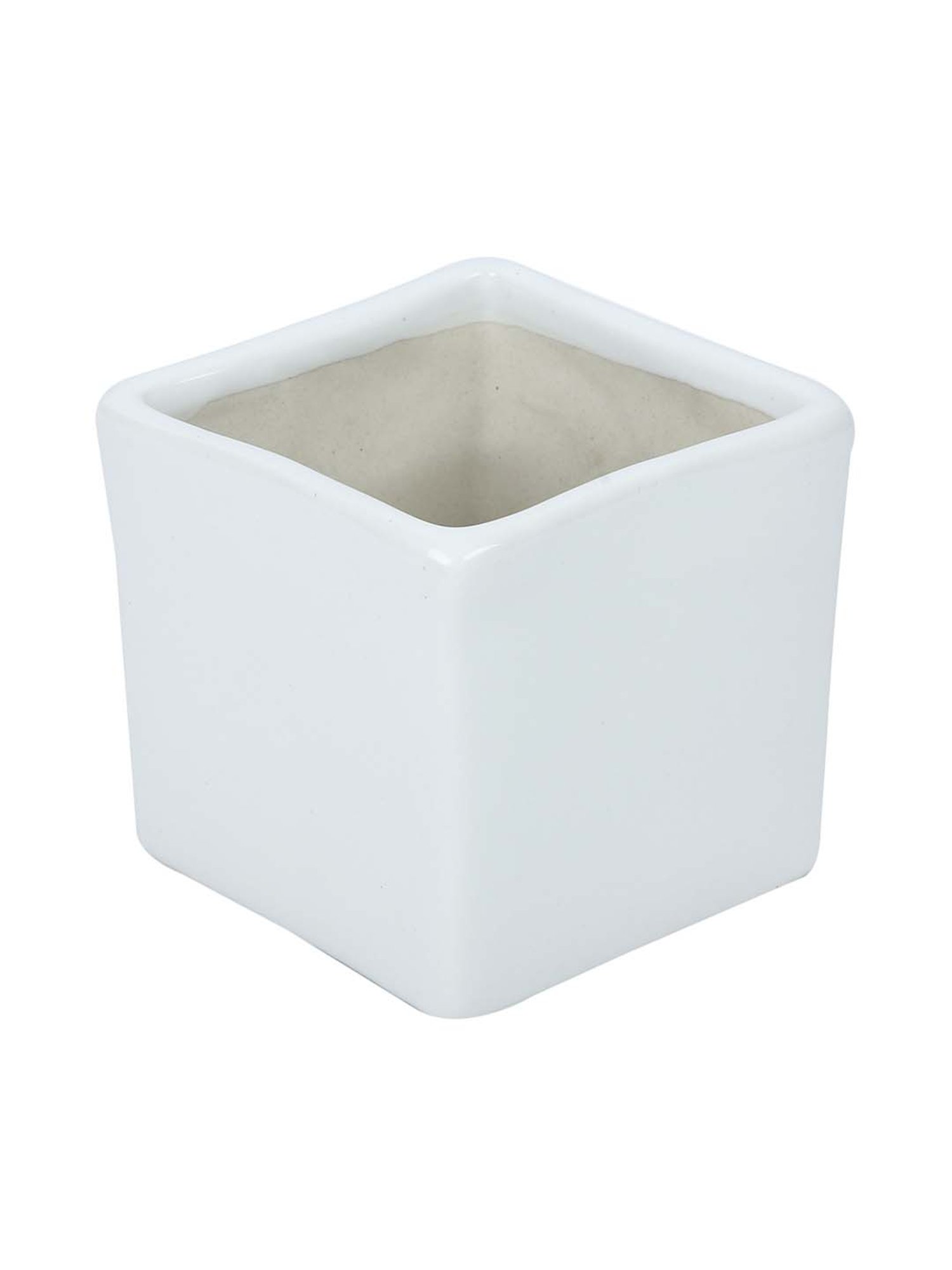 Aapno Rajasthan White Ceramic Planter Pot - Set of 1