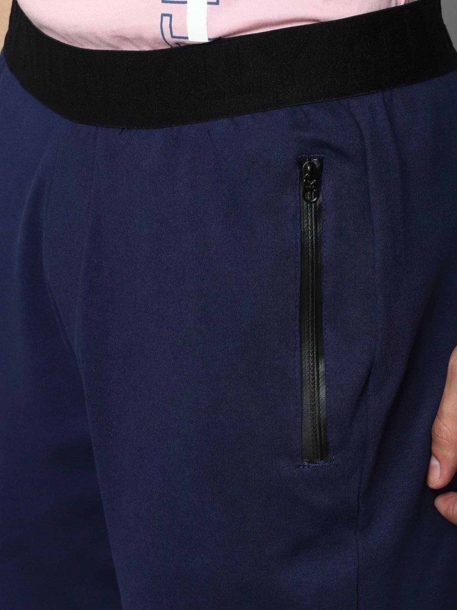 Tribe by Allen Solly Navy Cotton Slim Fit Shorts