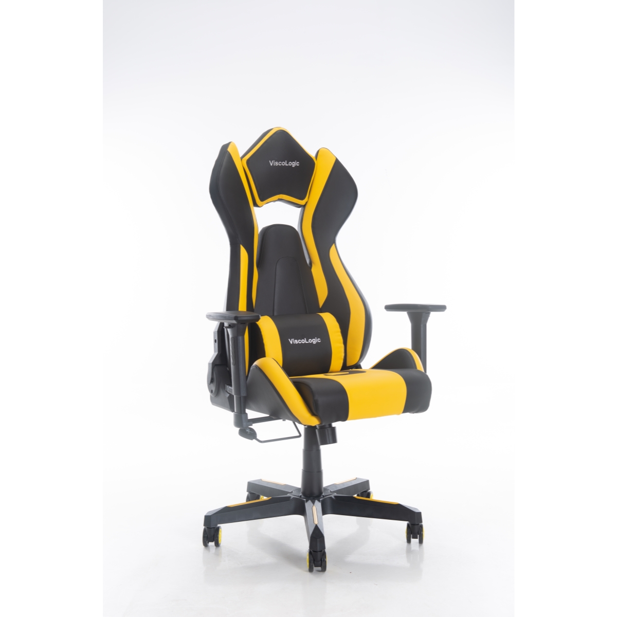 ViscoLogic Cayenne M3 Ergonomic High-Back, 2D Armrest, Reclining Sports Styled Home Office PC Racing Gaming Chair (Black & Yellow))