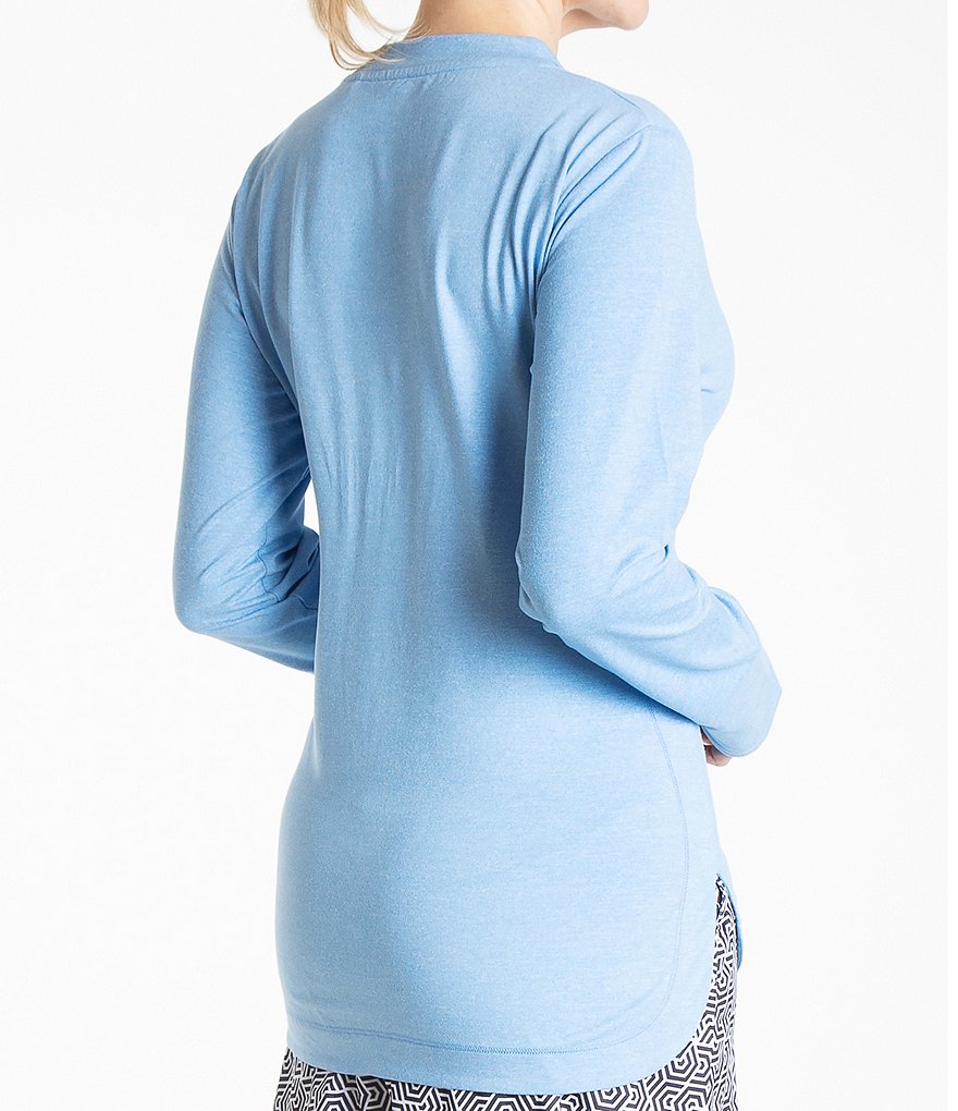 Bette & Court Vitality Long Sleeve Heathered Crew Top