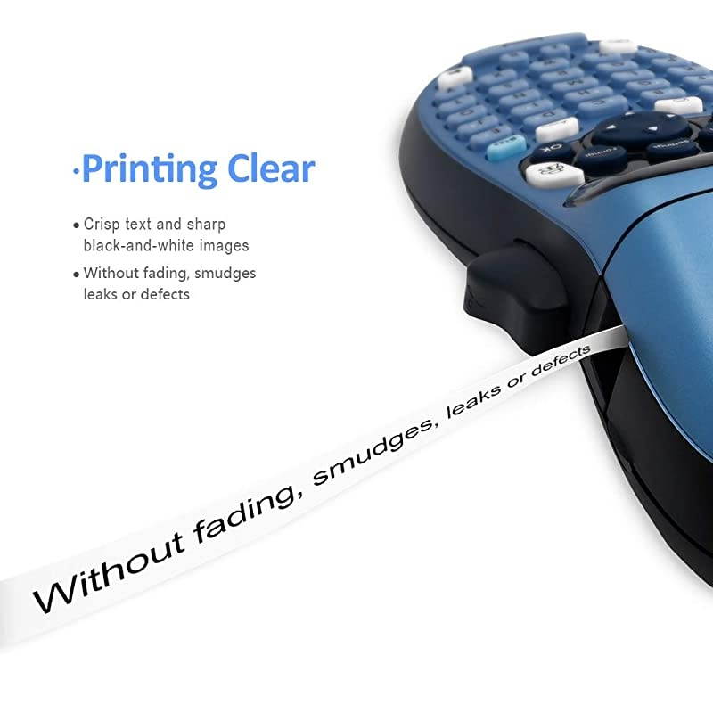 Replacement for DYMO LetraTag Refills 91330 91331 16952 91338B 91339 Black on White Clear Metallic Blue Green Tape for Letra Tag Label Maker LT-100H LT-100T QX50, 12mm x 4m 1/2'' x 13', 5-Pack