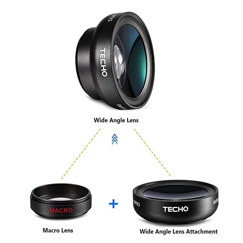 Universal Professional HD Camera Lens Kit for iPhone X 8 8 Plus 7 6s Cellphone 045x Super Wide Angle Lens 125x Super Macro Lens