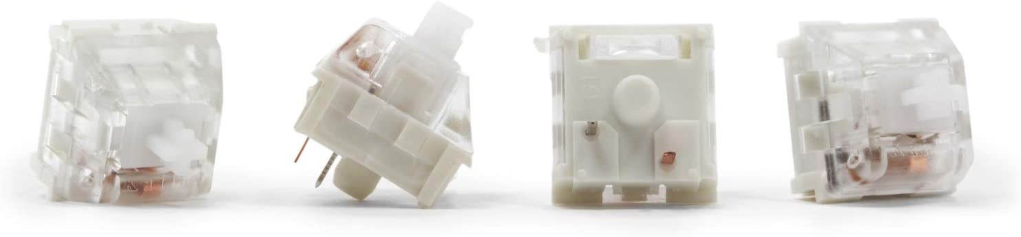 Drop Halo Clear Keyboard Switches &mdash; Plate Mounted, Tactile, 65g, Cherry-Style, Quiet Switches, by Kaihua (Halo Clear, 110 Pack)