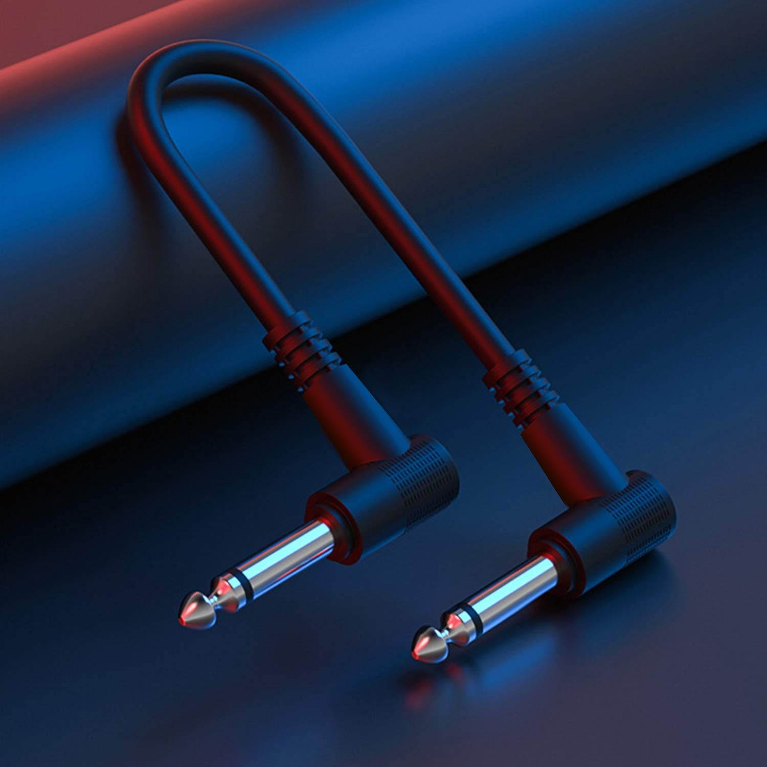 Guitar Patch Cable, Ancable 1/4 Inch Right Angle Pedals Cables for Insturment Effect Pedals (3 FEET, 1 PACK)