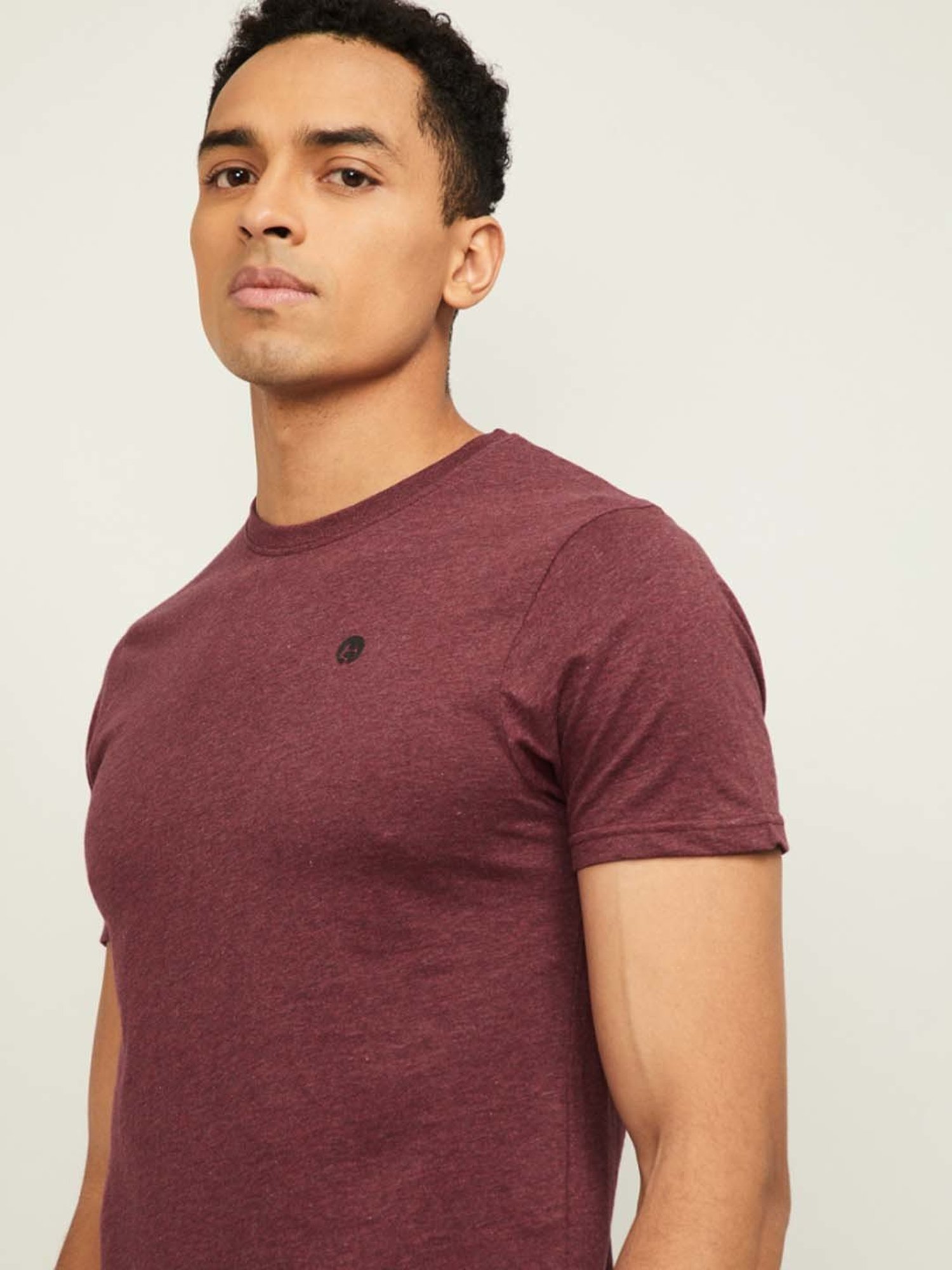 BOSSINI Maroon Cotton Regular Fit T-Shirt