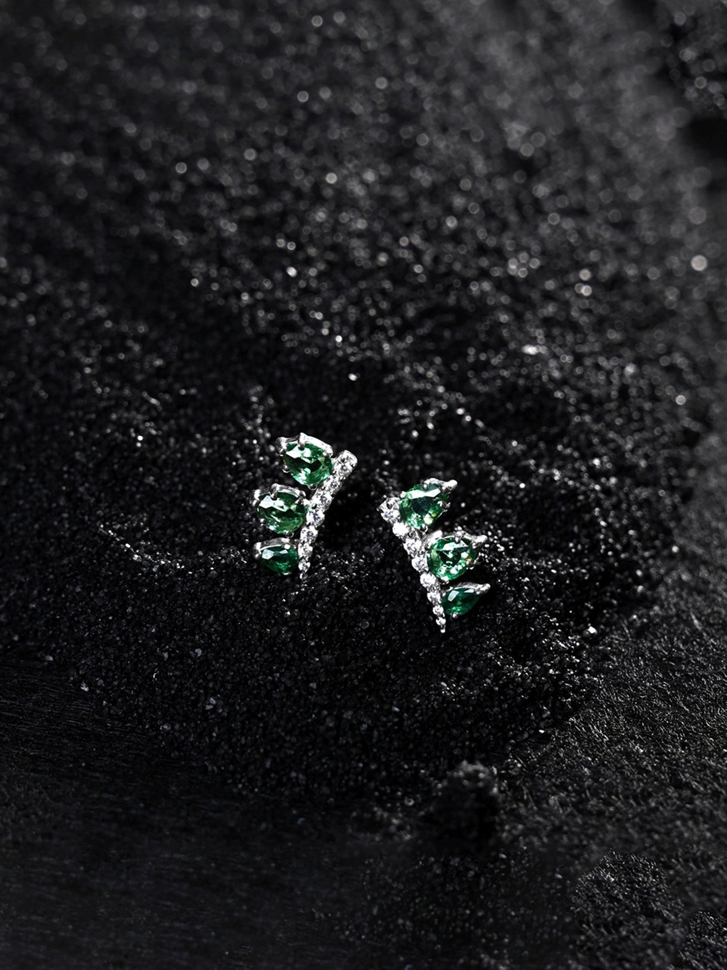 Clara 925 Silver Rhodium-Plated Swiss Zirconia Reina Stud Earrings