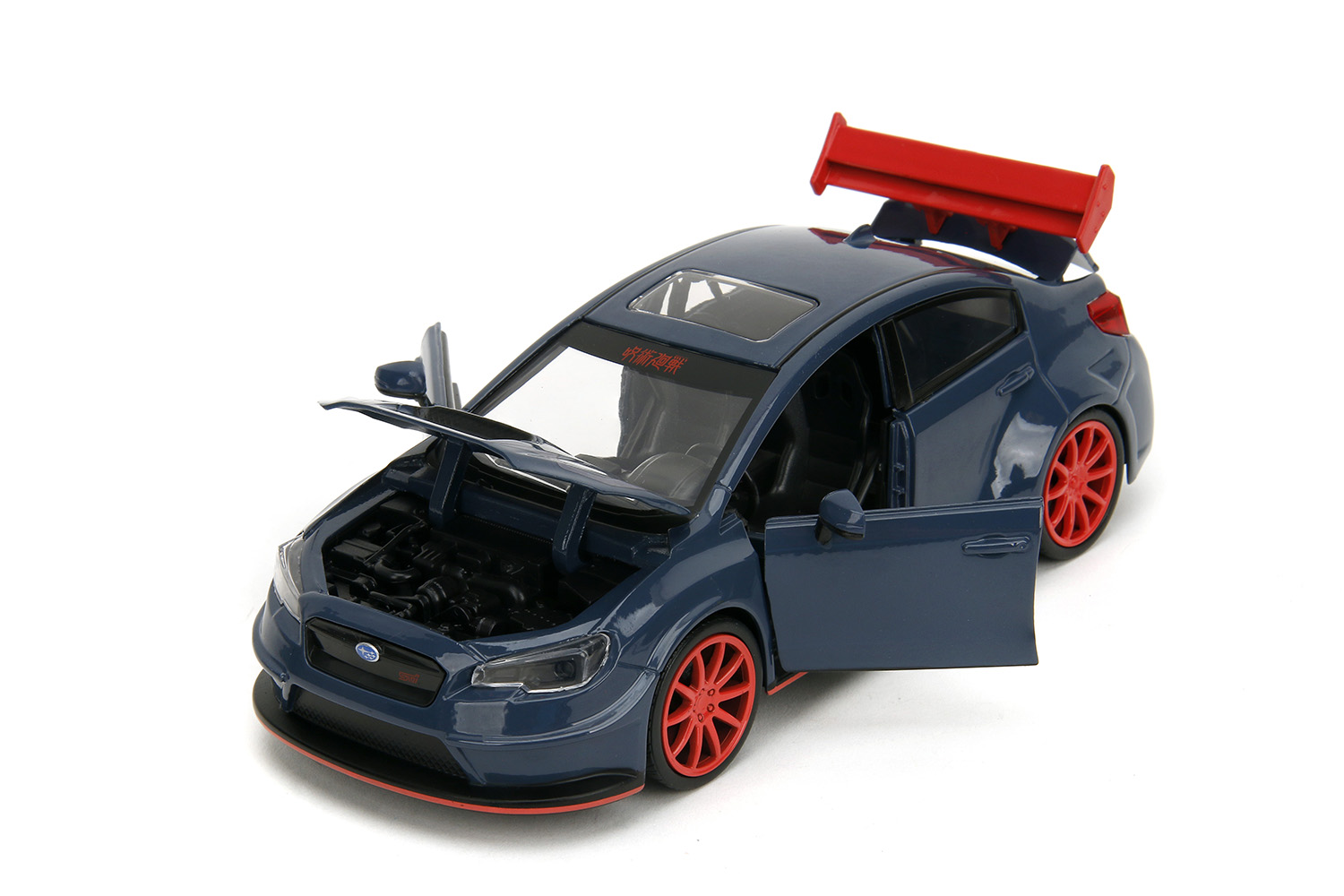 2016 Subaru WRX STI Widebody Dark Blue and Yuji Itadori Diecast Figure "Jujutsu Kaisen" (2020&ndash;2023) TV Series "Anime Hollywood Rides" Series 1/24 Diecast Model Car by Jada