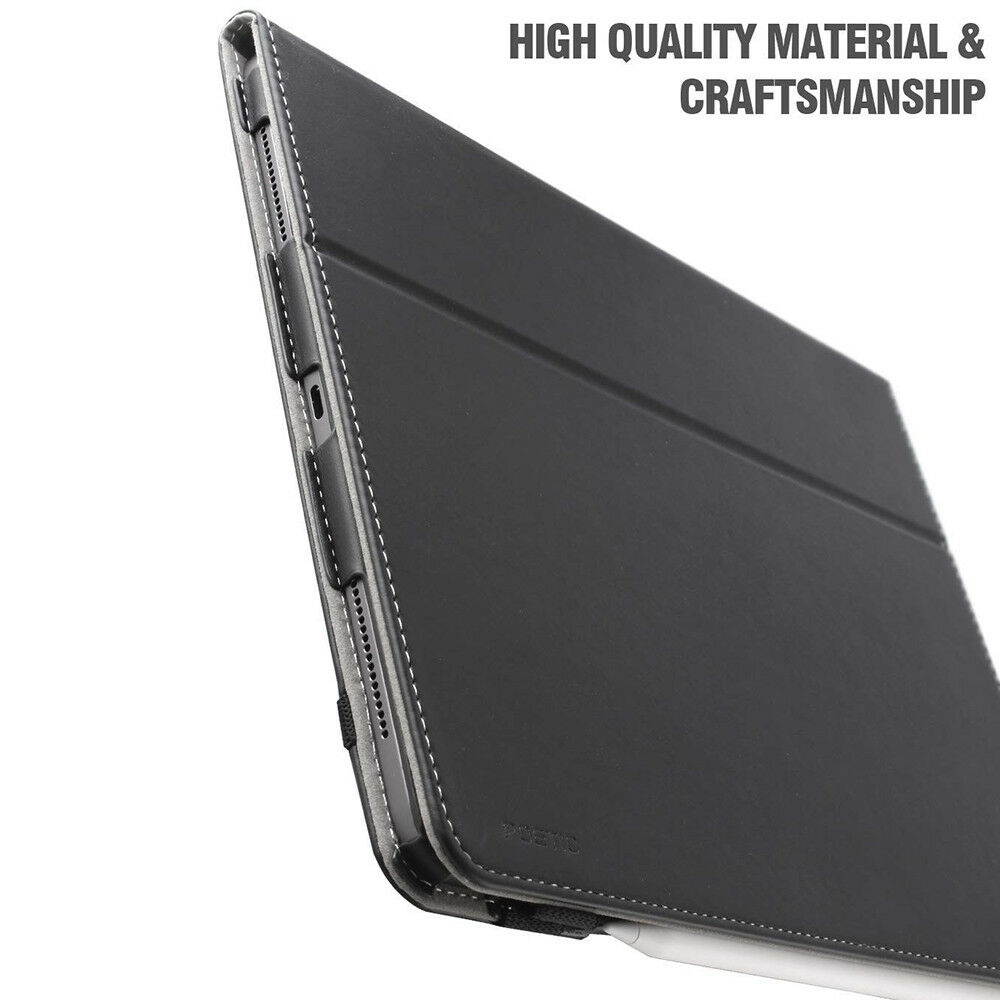 For iPad Pro 11 Inch 2018 Poetic SlimFolio "Slimfit" PU Leather Case Cover Black