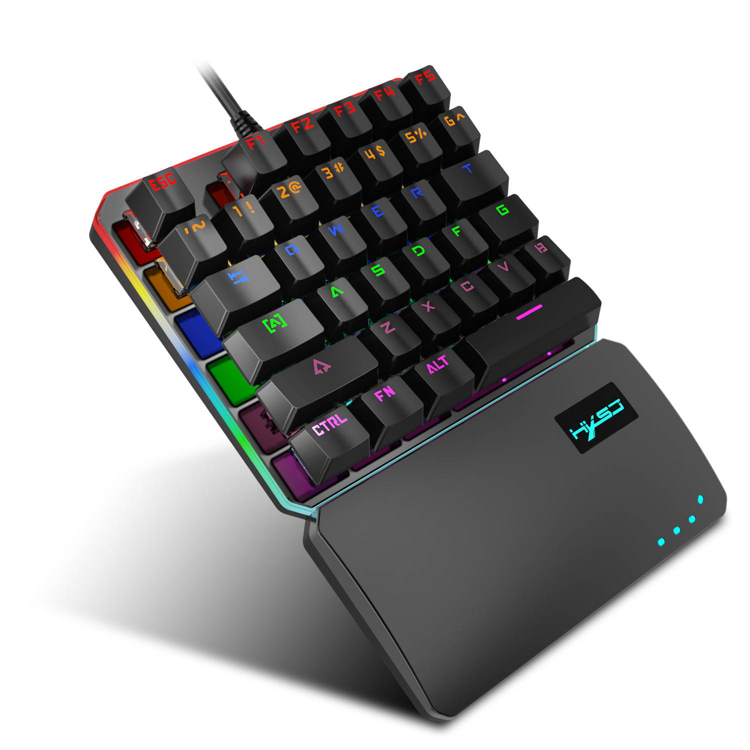 Mechanical Gaming Keyboard Wired with 87 Keys Anti-Ghosting Programmable RGB Rainbow Backlit for Laptop Games and Work (Blue Switch, Black)