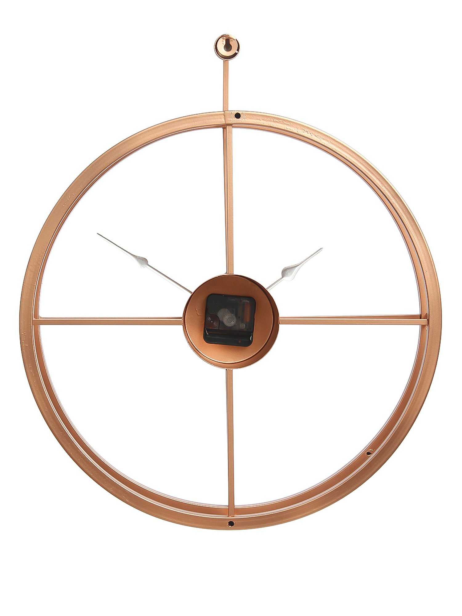 CHRONIKLE Elegant Round Copper Rose Gold Iron Wall Clock