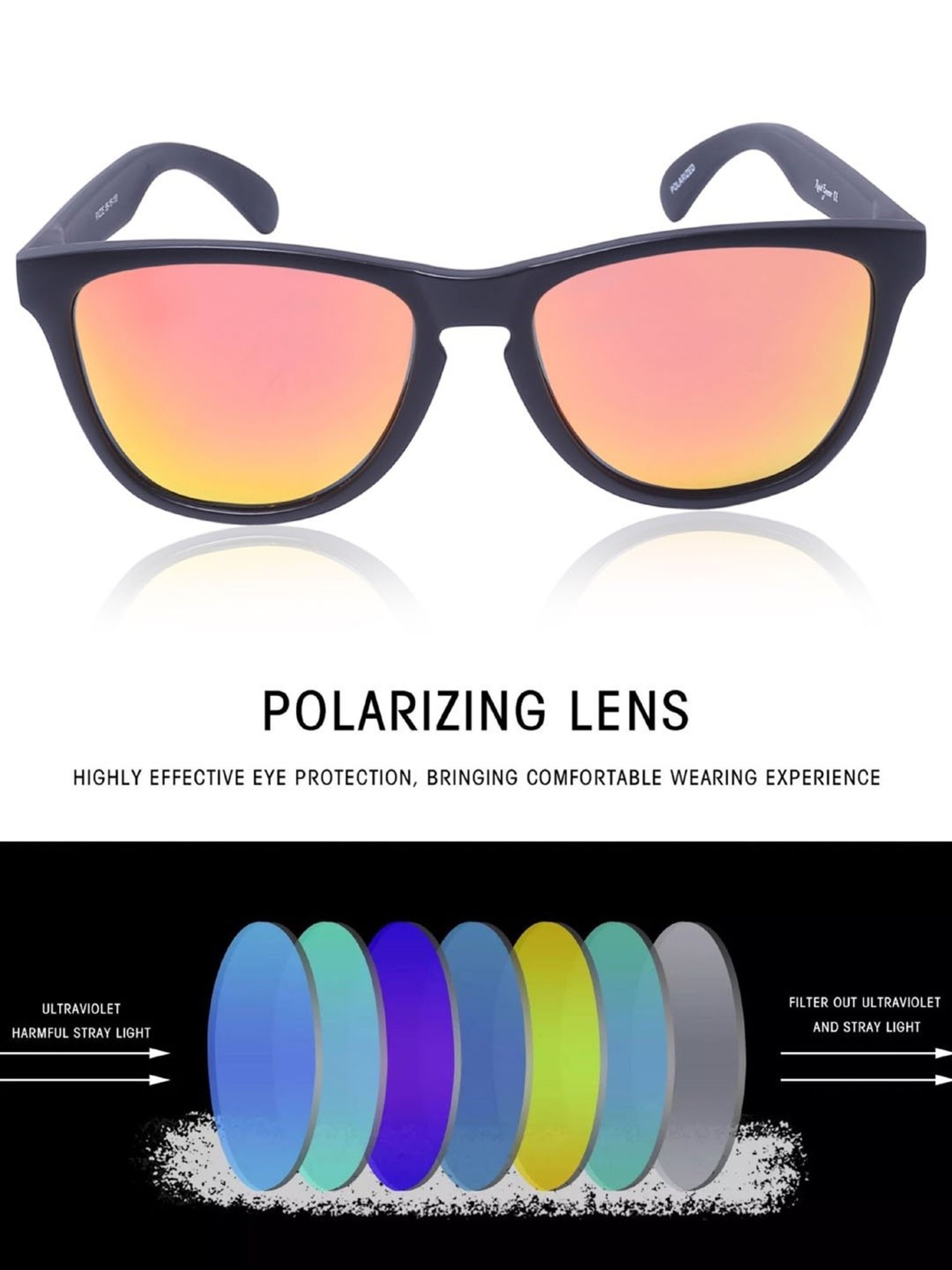 Resist Eyewear Orange Wayfarer UV Protection Unisex Sunglasses