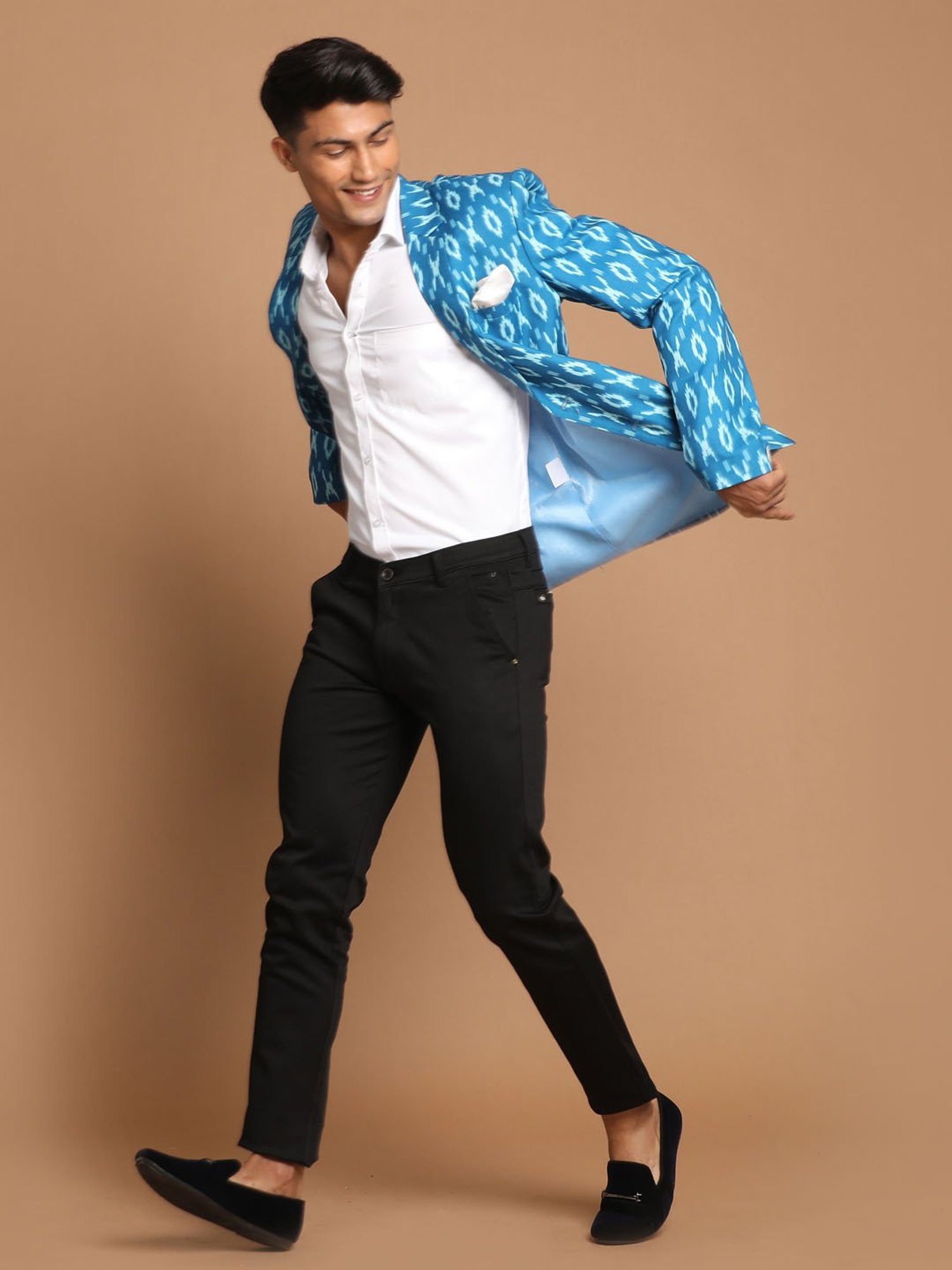 Hangup Cream Regular Fit Ethnic Blazer