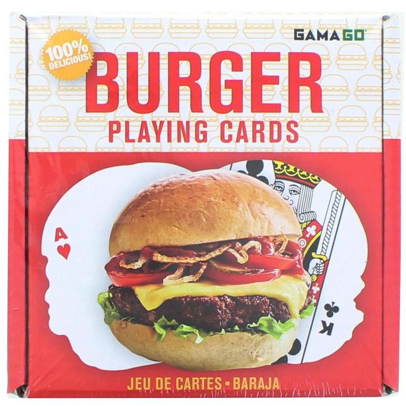 Gamago Hamburger-Shaped Playing Cards | 52 Card Deck + 2 Jokers