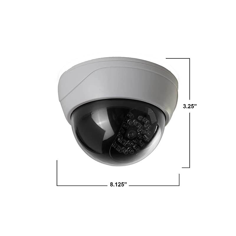 Fake Security Camera 4 Pack CCTV Fake Dome Camera with Realistic Look Recording Red LED Light Indoor and Outdoor Use for Homes Business by