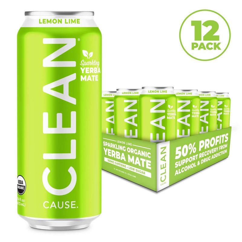 Clean Cause Sparkling Yerba Mate Lemon & Lime - 16 fl oz Can
