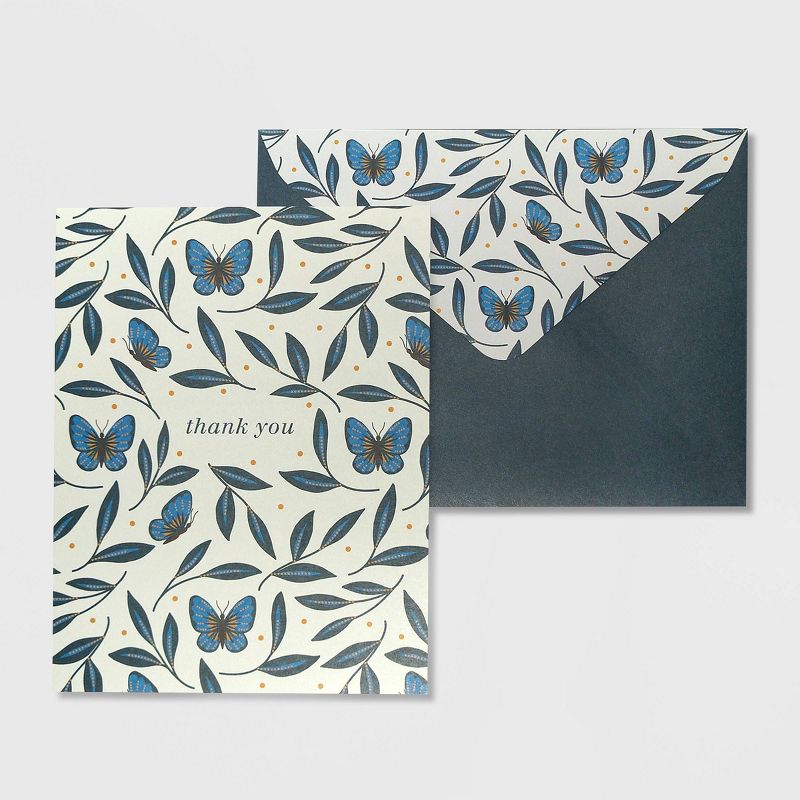 Green Inspired 10ct Butterfly Garden Thank You Cards