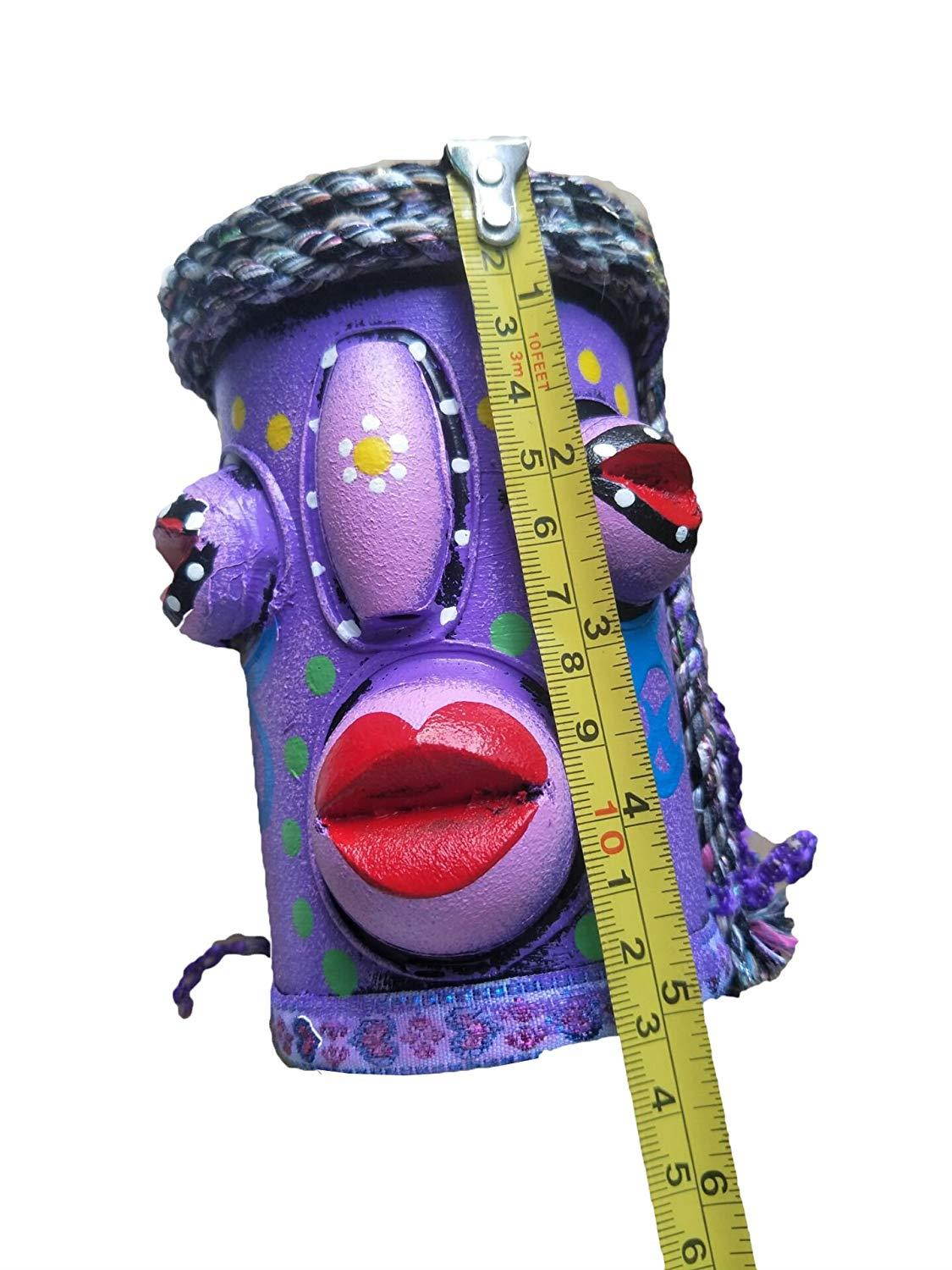 WEI LONG Pen Holder Desk Office Supplies Engraved Pen Container,Creative Dongba Style Painted Pen Holder (purple)