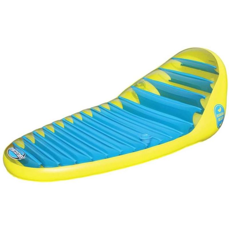 Sportsstuff Banana Beach Inflatable Swimming Pool Float Lounger Chair, Blue