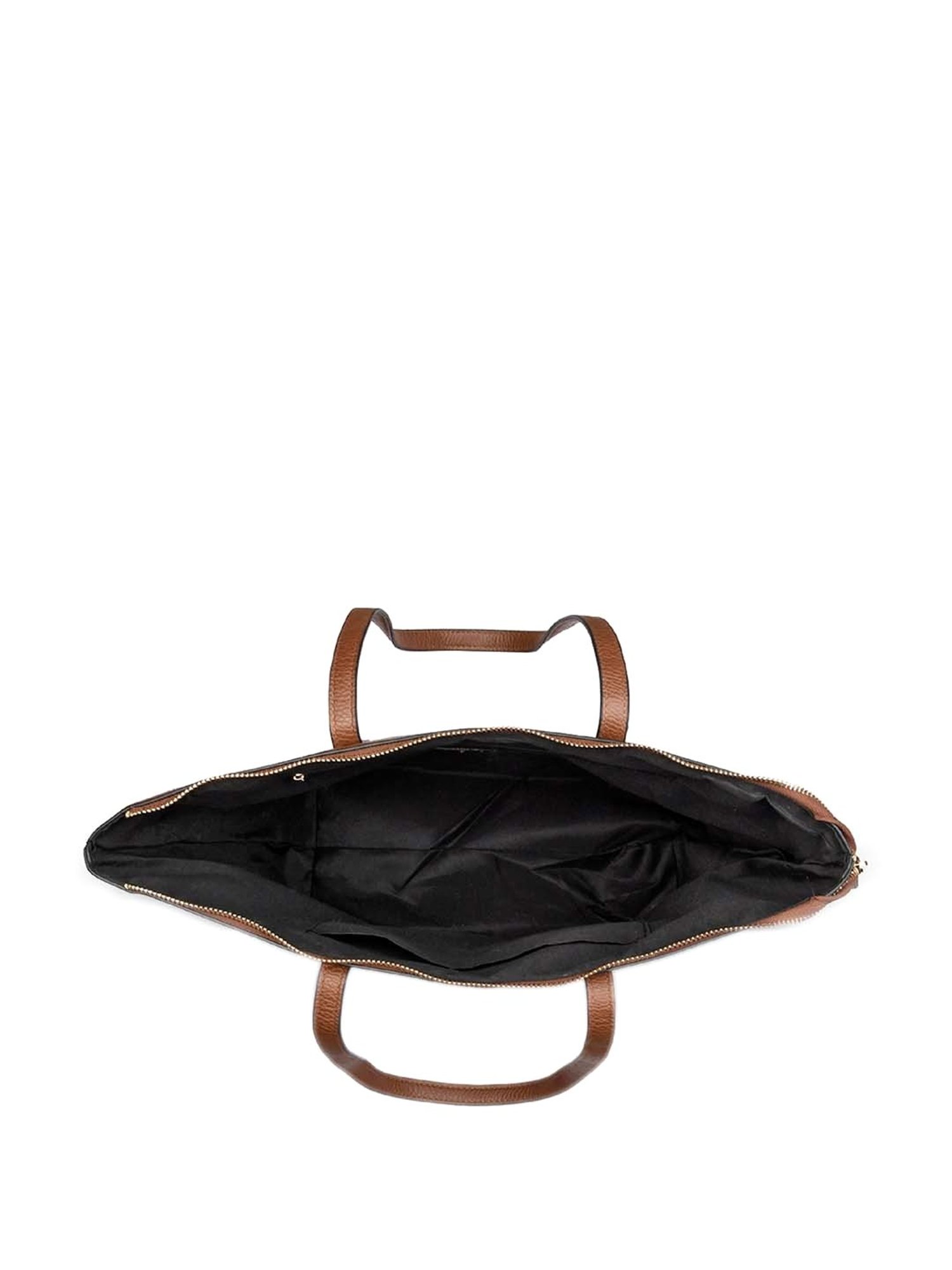 Accessorize London Women's Faux Leather Tan Pocket Molly Tote bag