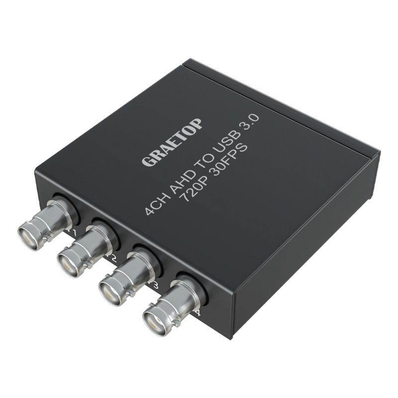 AHD Video Capture Card for 4CH, 720P 30FPS Recording USB Output AHD Input Video Recording,Easy Operation, No Driver Needed, Live Streaming