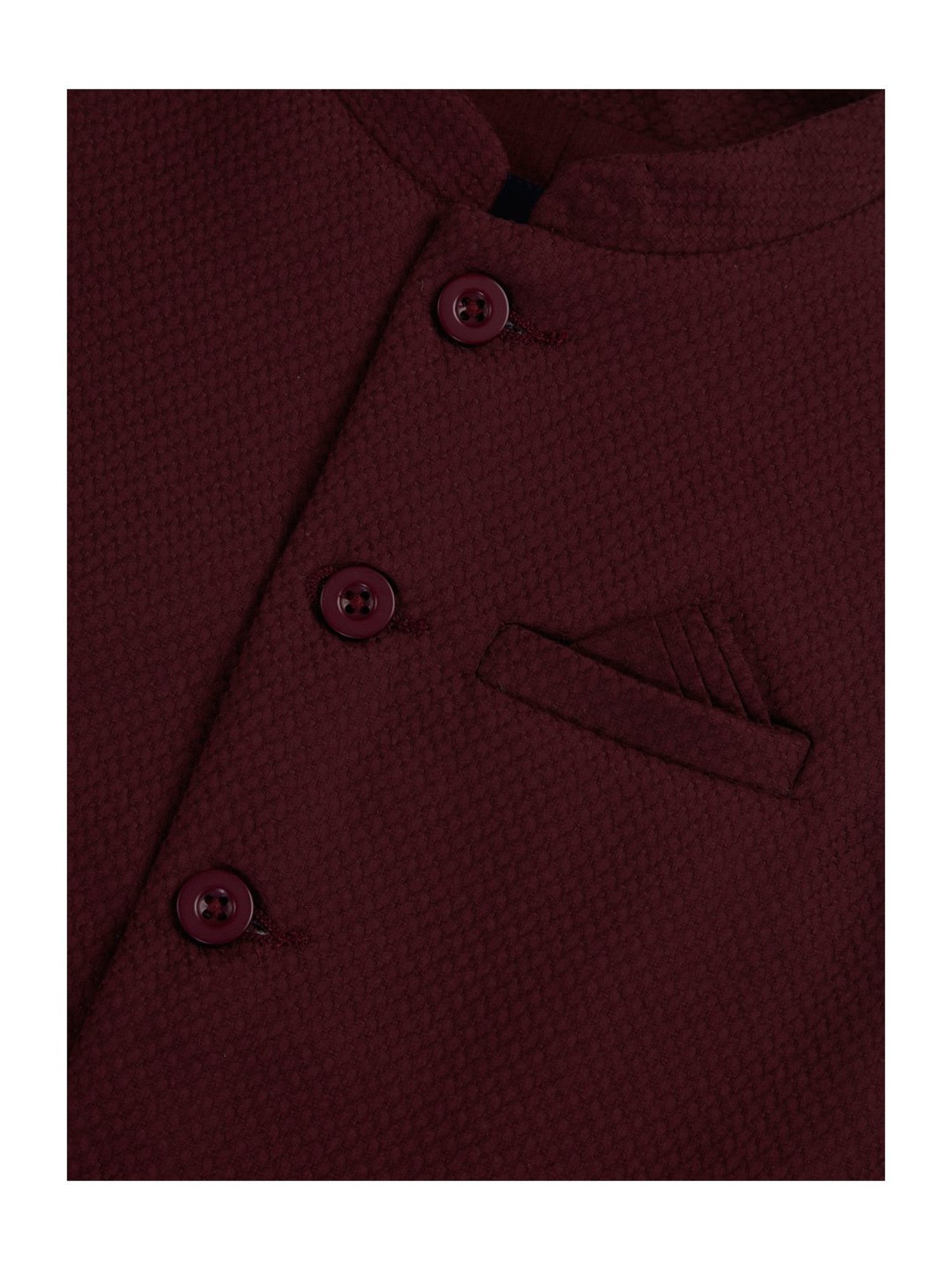Gini & Jony Kids Maroon Solid Nehru Jacket