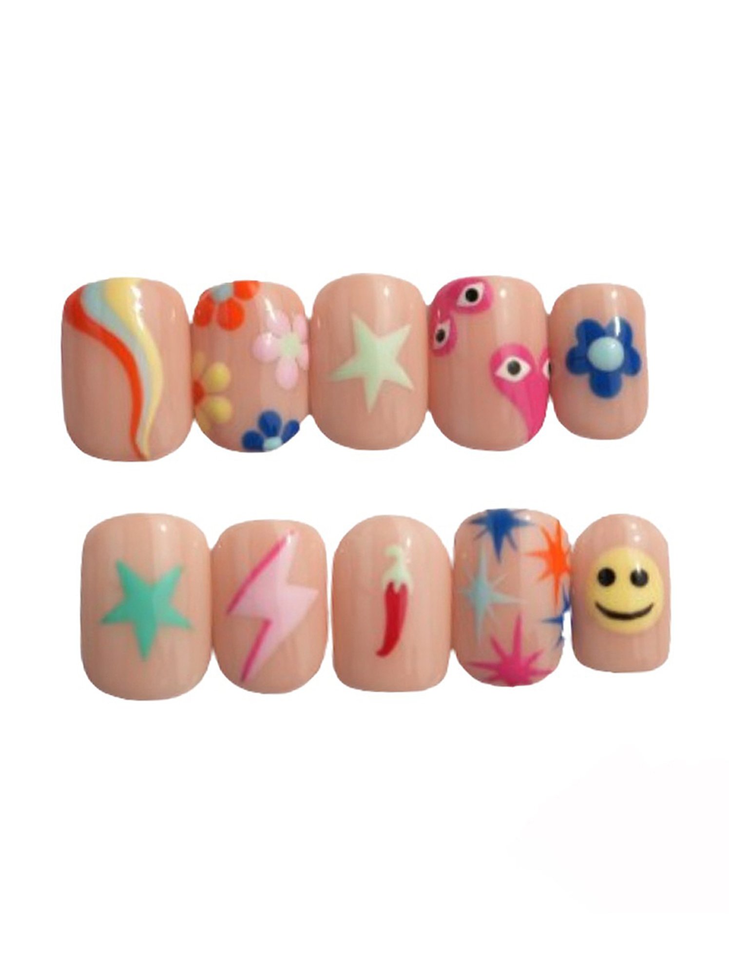 SOEZI Reusable Press On Nails Ready To Wear Kit - Bold and Bright