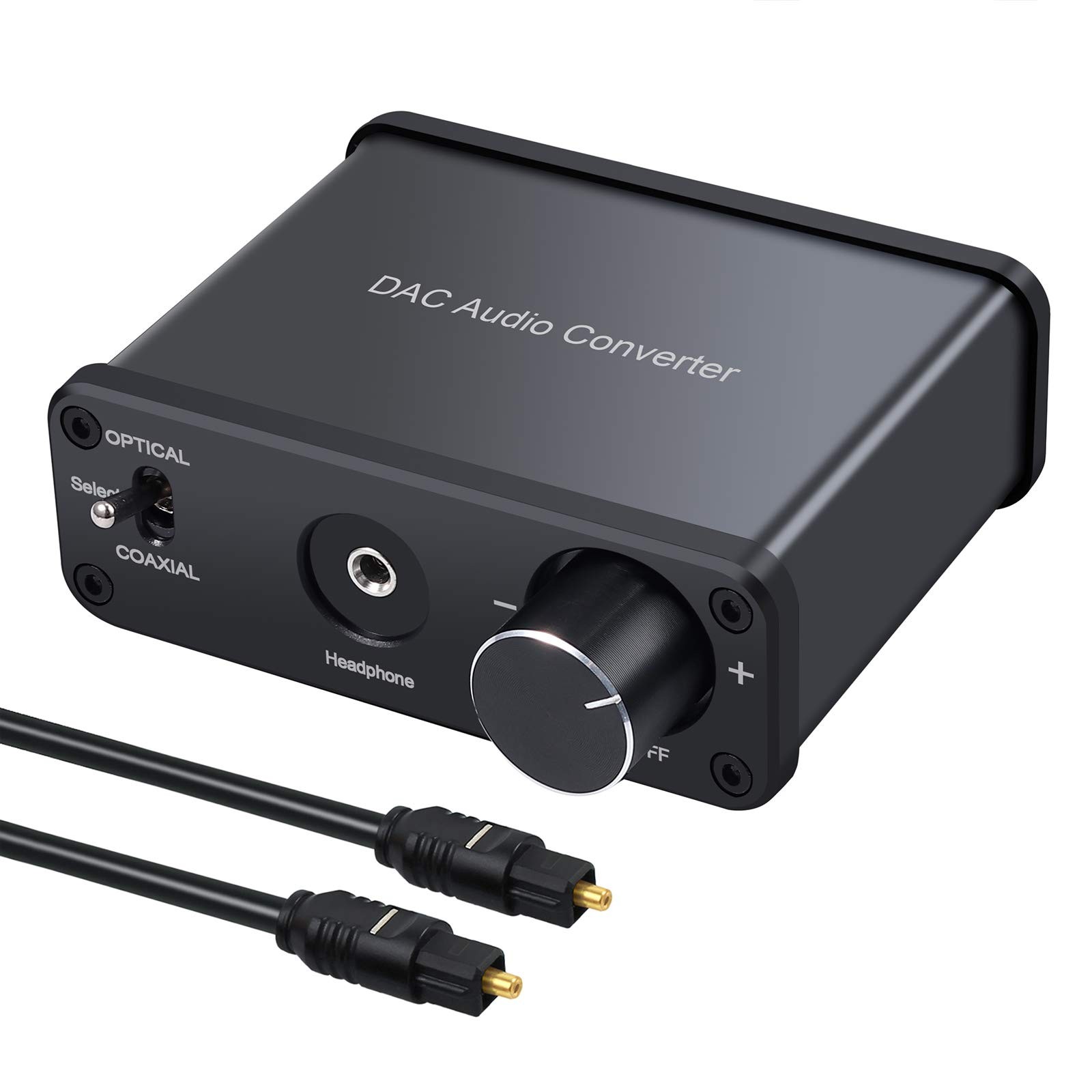 VinTeam 192kHz DAC Converter Digital to Analog Audio Converter with Headphone Amplifier Digital Toslink Coaxial to Analog Stereo Audio RCA 3.5mm R/L Support Volume Adjustment