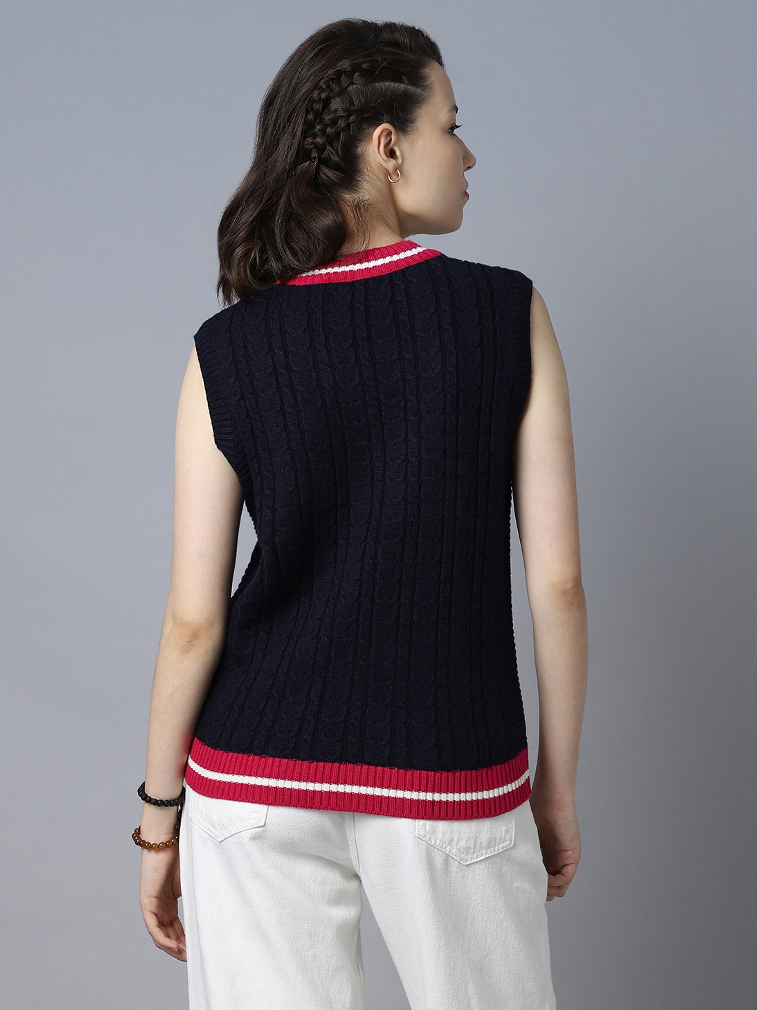 High Star Navy Textured Sweater
