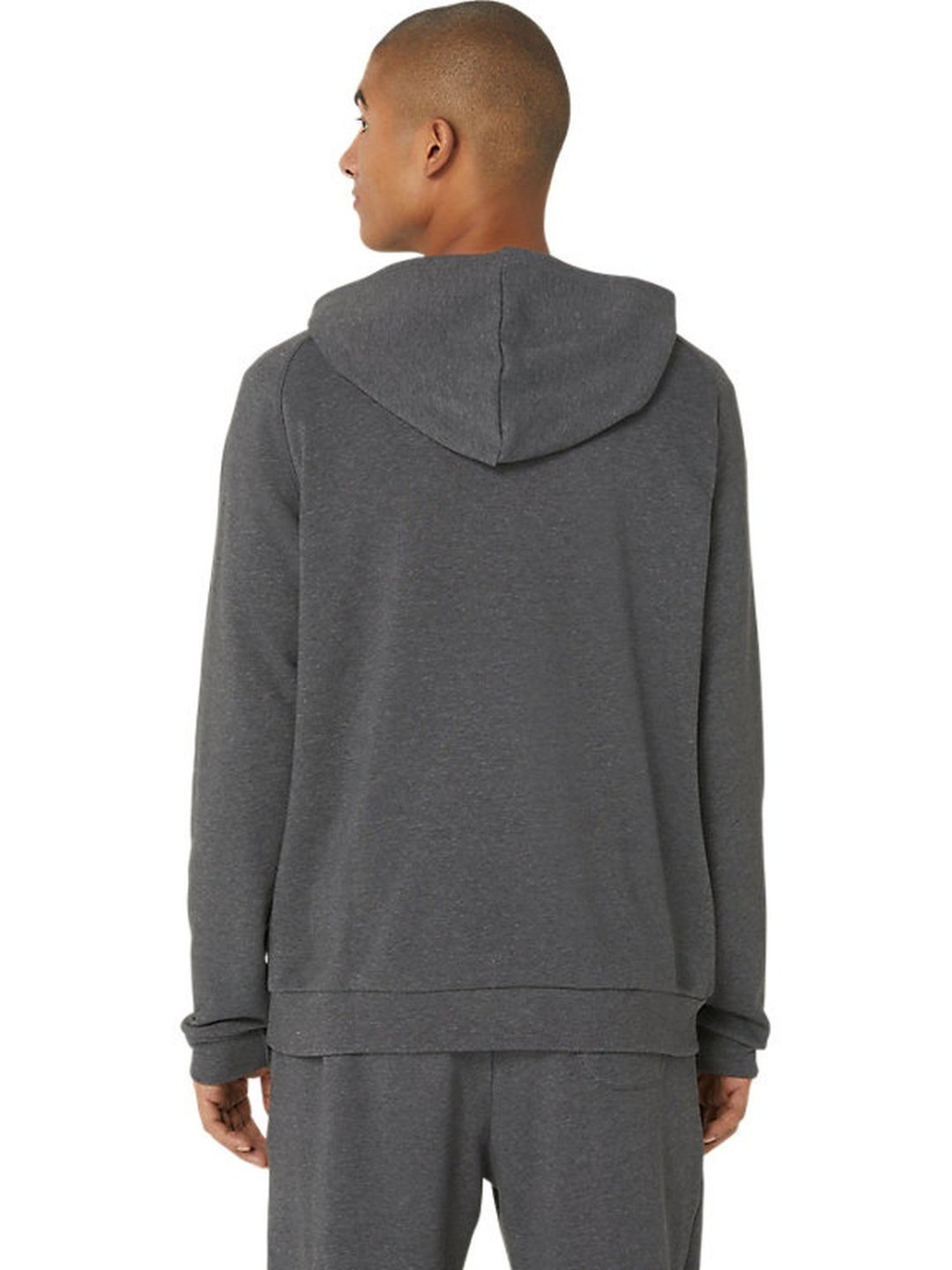 Asics Graphite Grey Heather Regular Fit Printed Hooded Sweatshirt