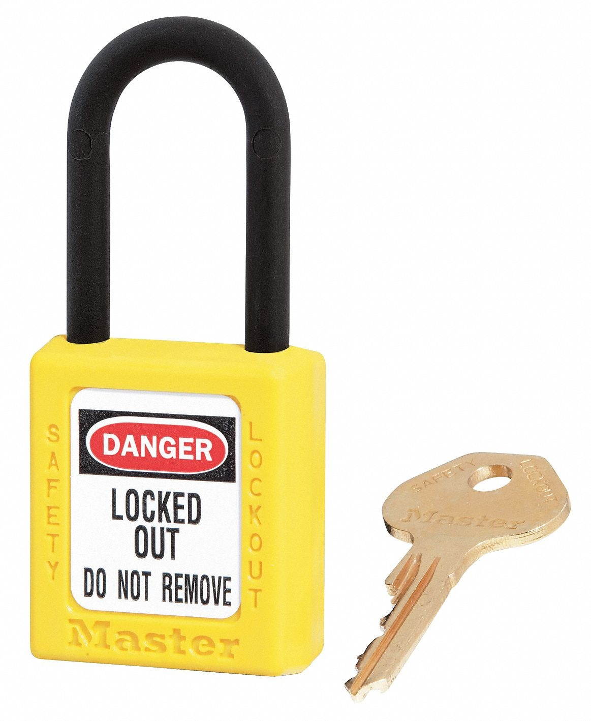 Lockout Padlock, Keyed Alike, Yellow, 1/4 In., PK6