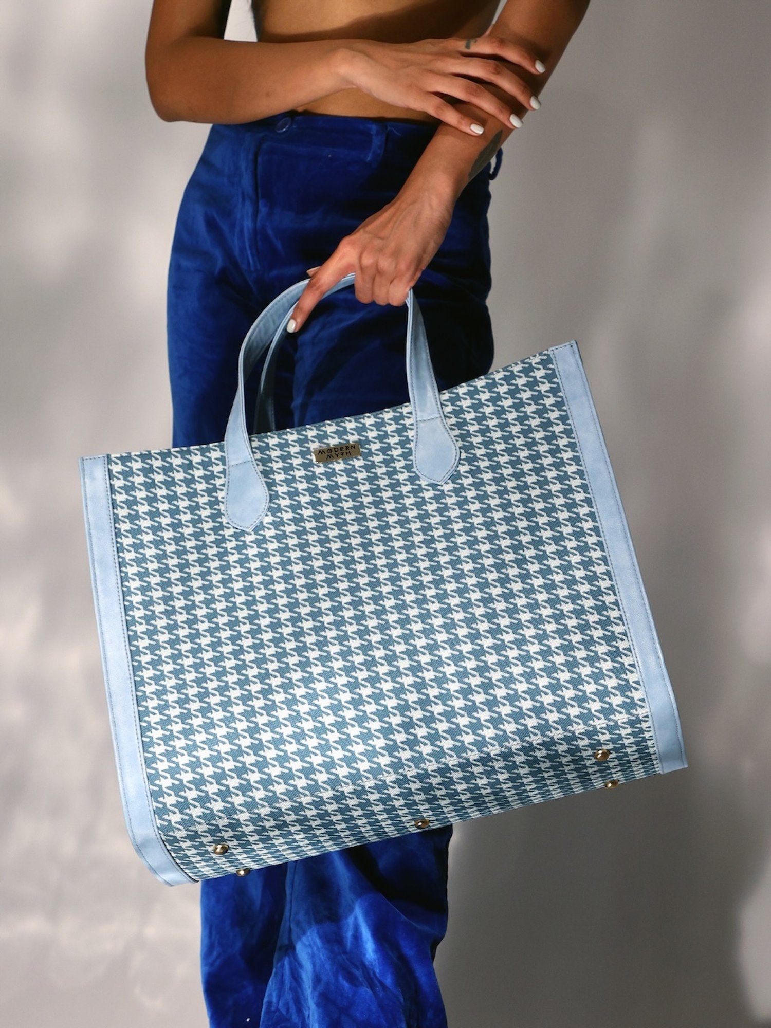Modern Myth Cosmic Blue Textured Large Tote Bag