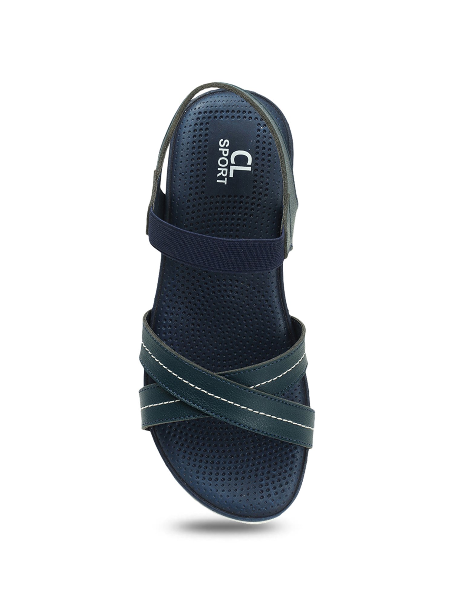 CL Sports by Carlton London Women's Navy Ankle Strap Wedges