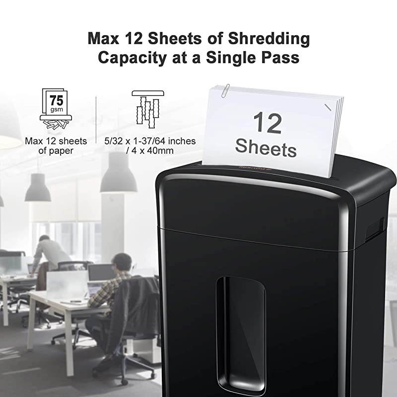 12Sheet CrossCut Paper and Credit Card Shredder with 35gallons Pullout Basket Black C220A