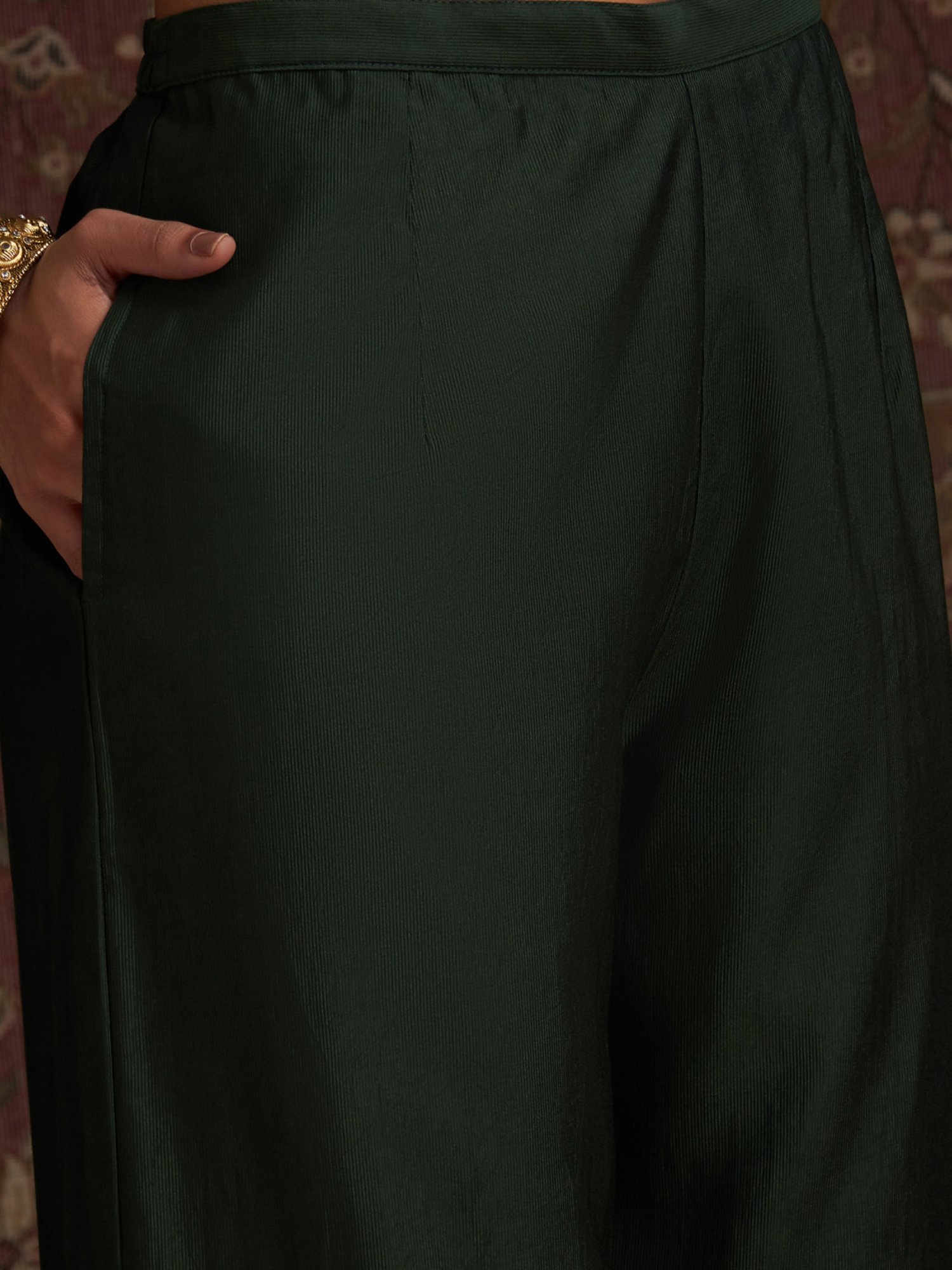 Indo Era Green Embroidered Kurta Palazzo Set With Dupatta