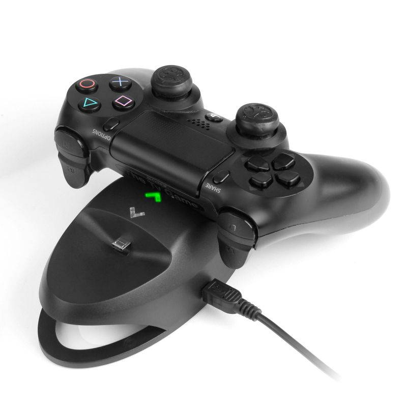 Dualshock 4 Charging Station Dock for PS4 / Playstation 4 Controller - 2 USB Port Charging Stations LED indicator - Midnight Black Gloss Finish