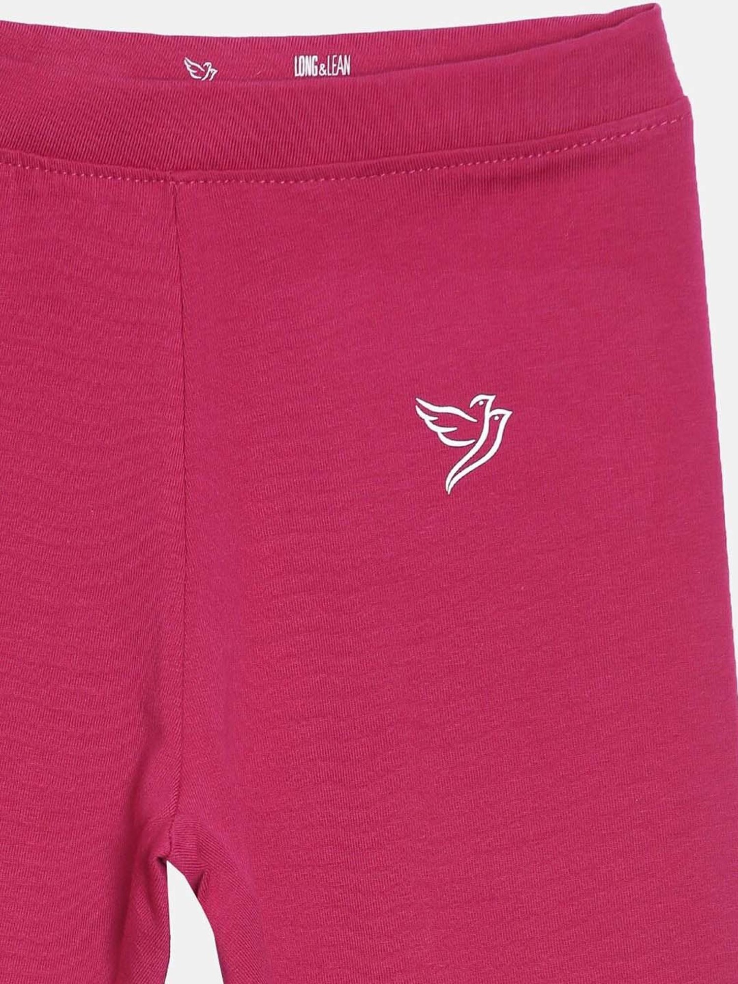 Pantaloons Junior Pink Cotton Embellished Leggings