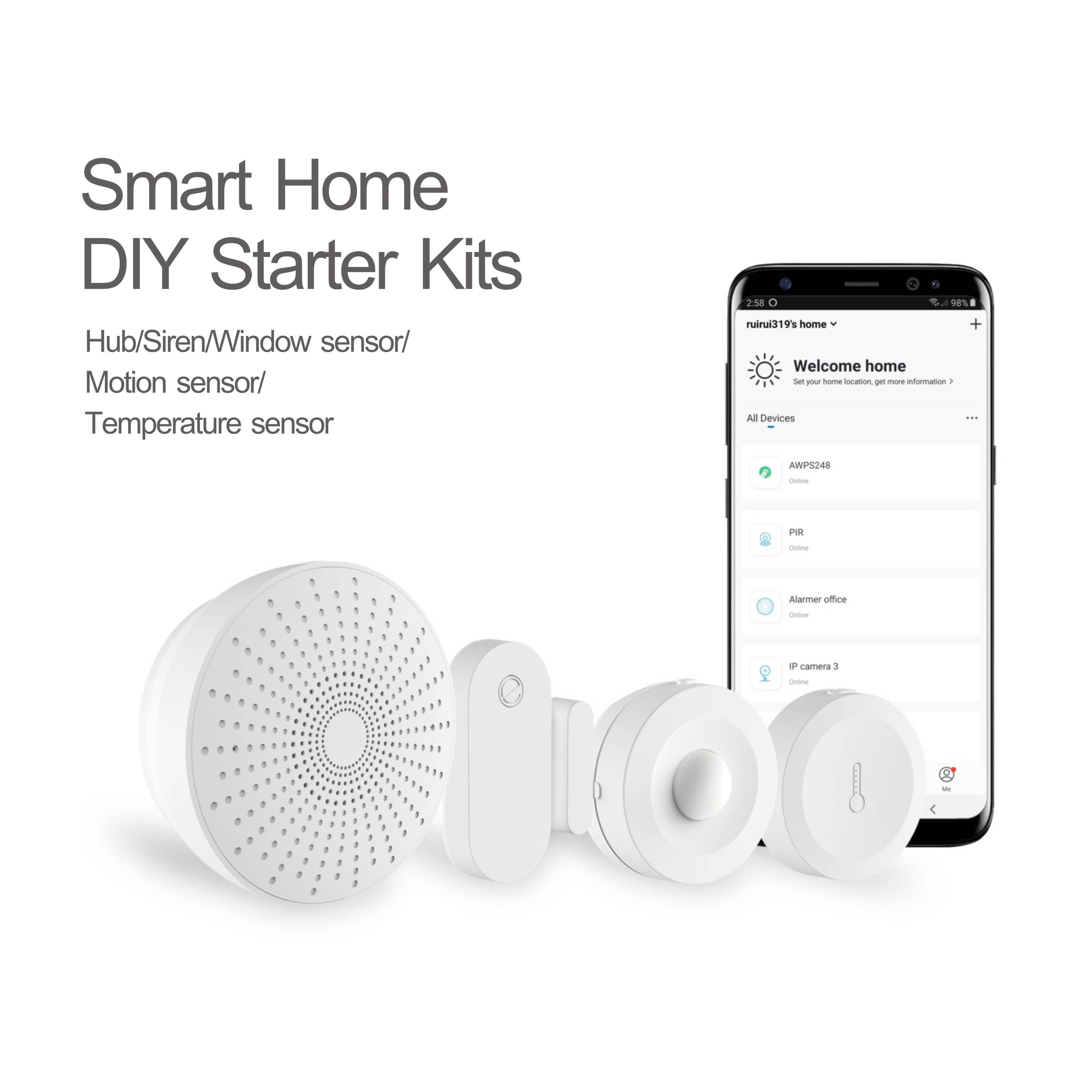 eco4life Wireless Smart Home Security Starter Kit Home Automation System | Hub | Motion Sensor | Multi-Purpose Sensor | Temperature and Humidity Sensor , 24/7 monitoring system - no contract