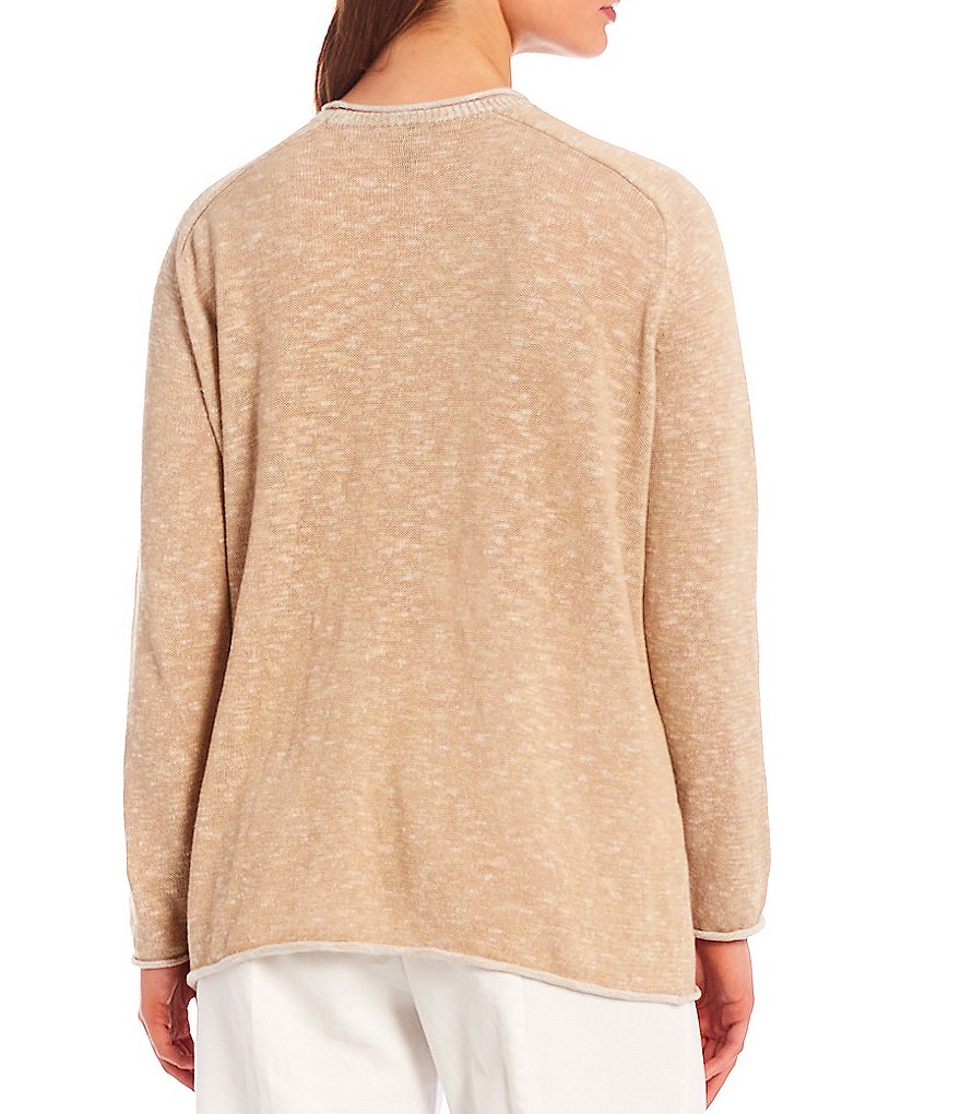 J.McLaughlin Jamey Crew Neck Button Trim Raglan Sleeve Sweater