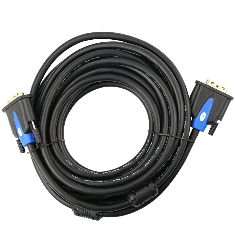 DVI Cable 50Feet DVI to DVI 24+1 Male to Male Dual Link DVID Monitor Cable for PC HDTV Porjector