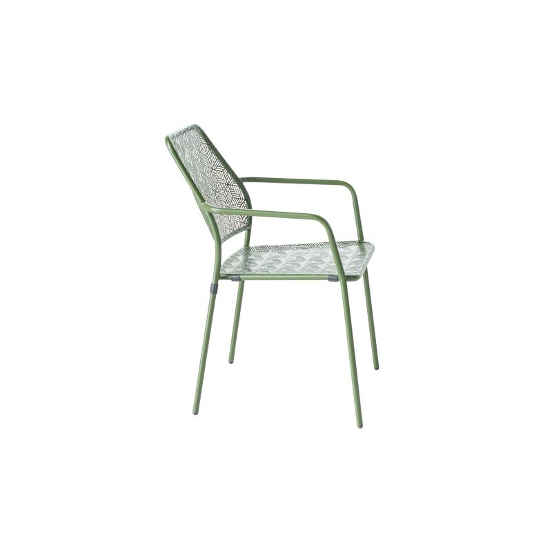 Martini 3pc Moss Finish Wrought Iron Patio Bistro Set with 23.75" Round Table - Alfresco Home