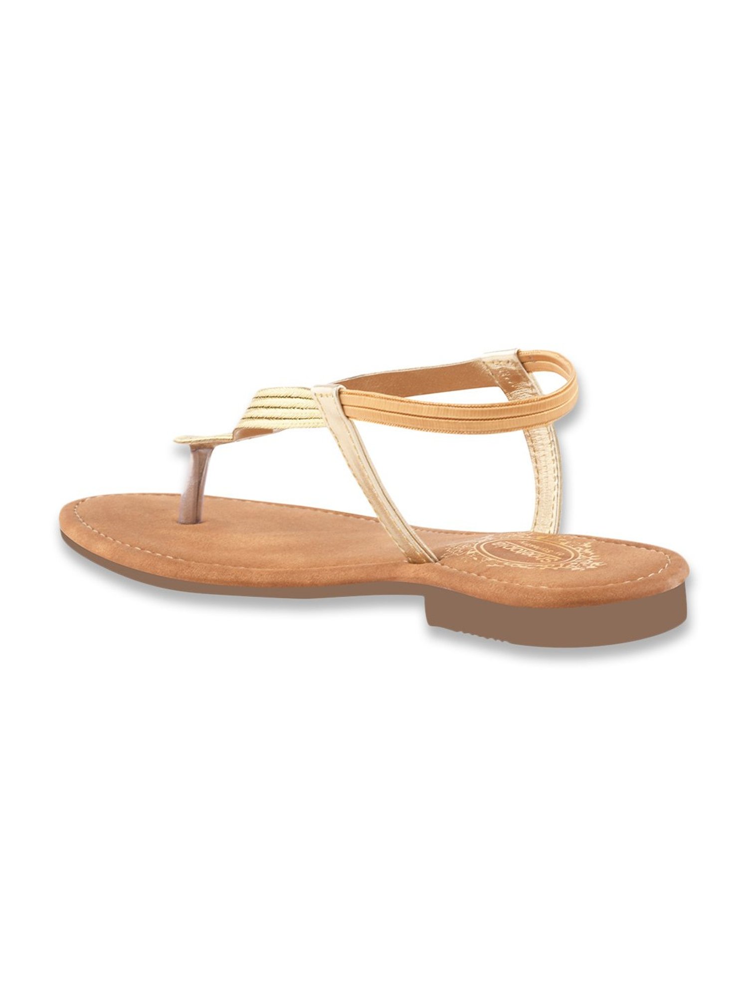 Shoetopia Women's Gold Sling Back Sandals