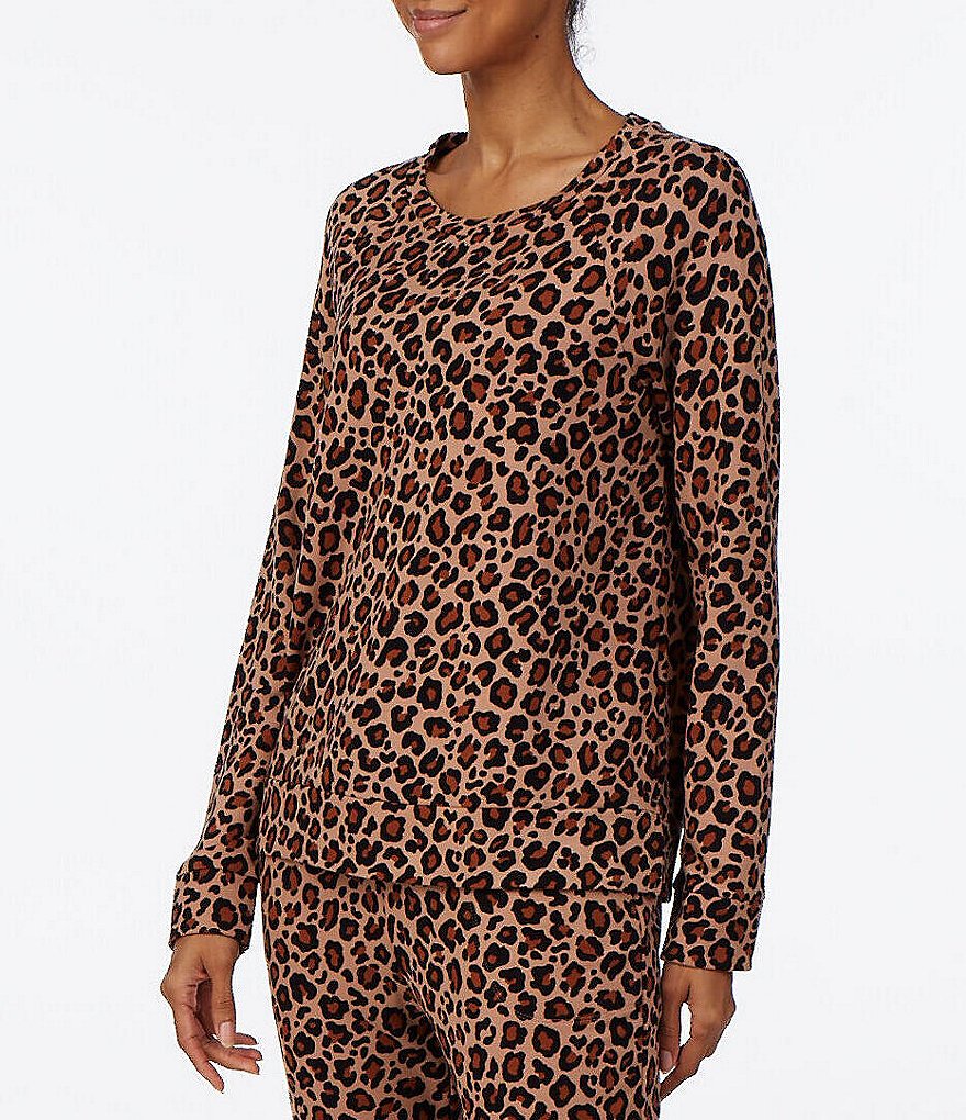 iRelax Animal Print Brushed French Terry Raglan Coordinating Sleep Top